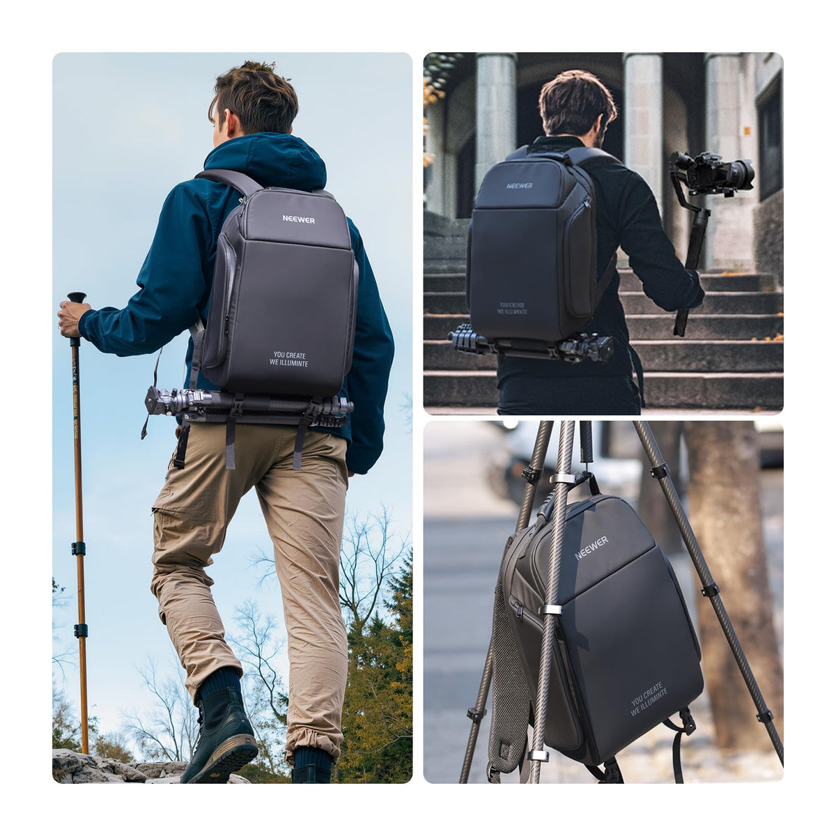 NEEWER Convertible Rolling Camera Backpack for SLR/DSLR and Accessories