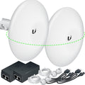 Wireless Bridge Ubiquiti NBE-M5-16 PRE-CONFIGURED, Bundle of 2 Ubiquiti NanoBeam M5, Point to Point Outdoor WiFi Bridge, Plugh and Play, 5GHz, 150+Mbps, 15+km Link Range, Network Bridge