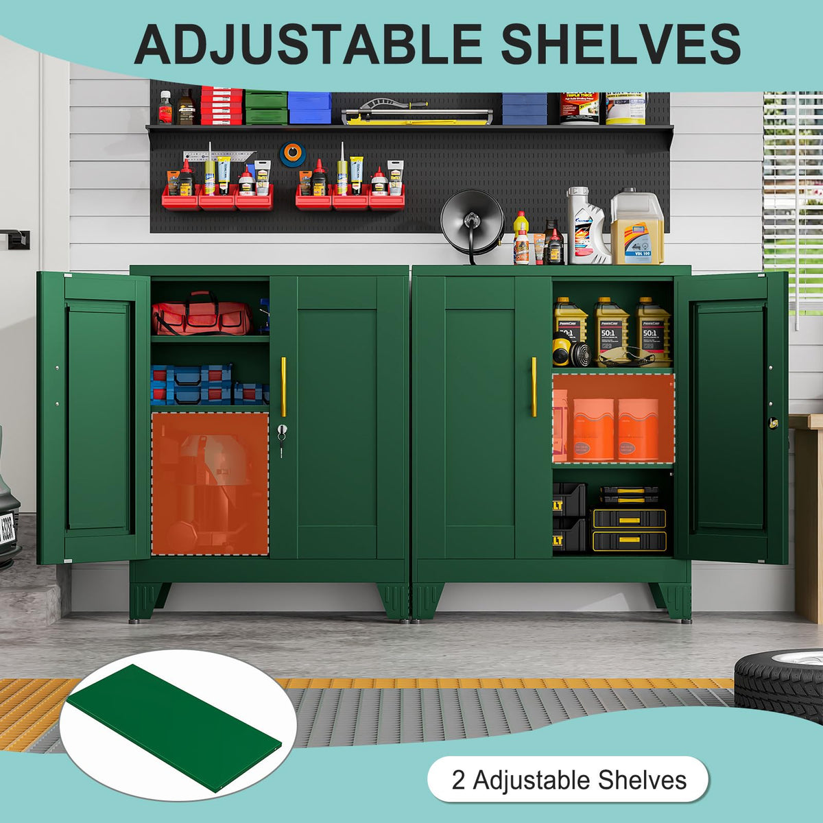 35" Lockable Rolling Metal Storage Cabinet, Steel Employee Storage Locker