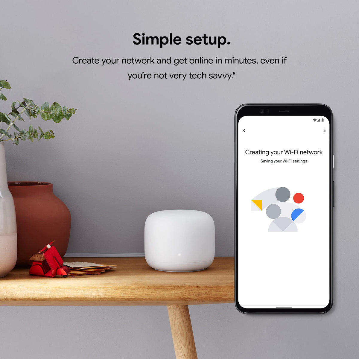 Nest WiFi Router with 1 Point - Mesh for Wireless Internet Wi-Fi Extender Smart Speaker Works and Google Home Systems Snow