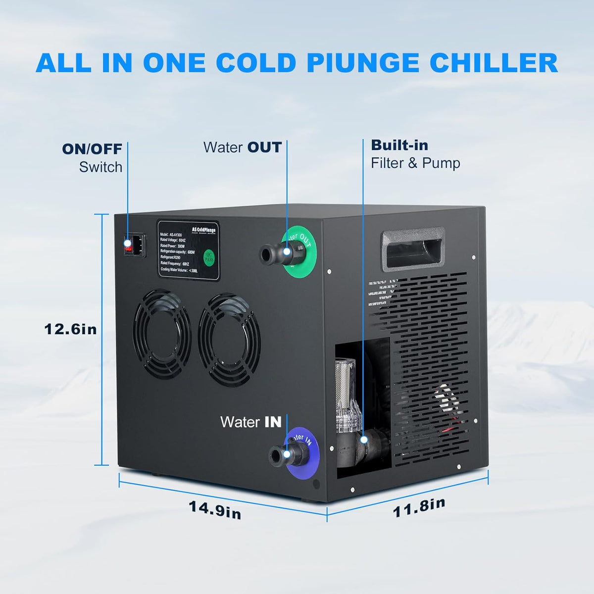 AS ColdPlunge 1/3HP Cold Plunge Chiller, Ice Bath Water Chiller for Any Tub