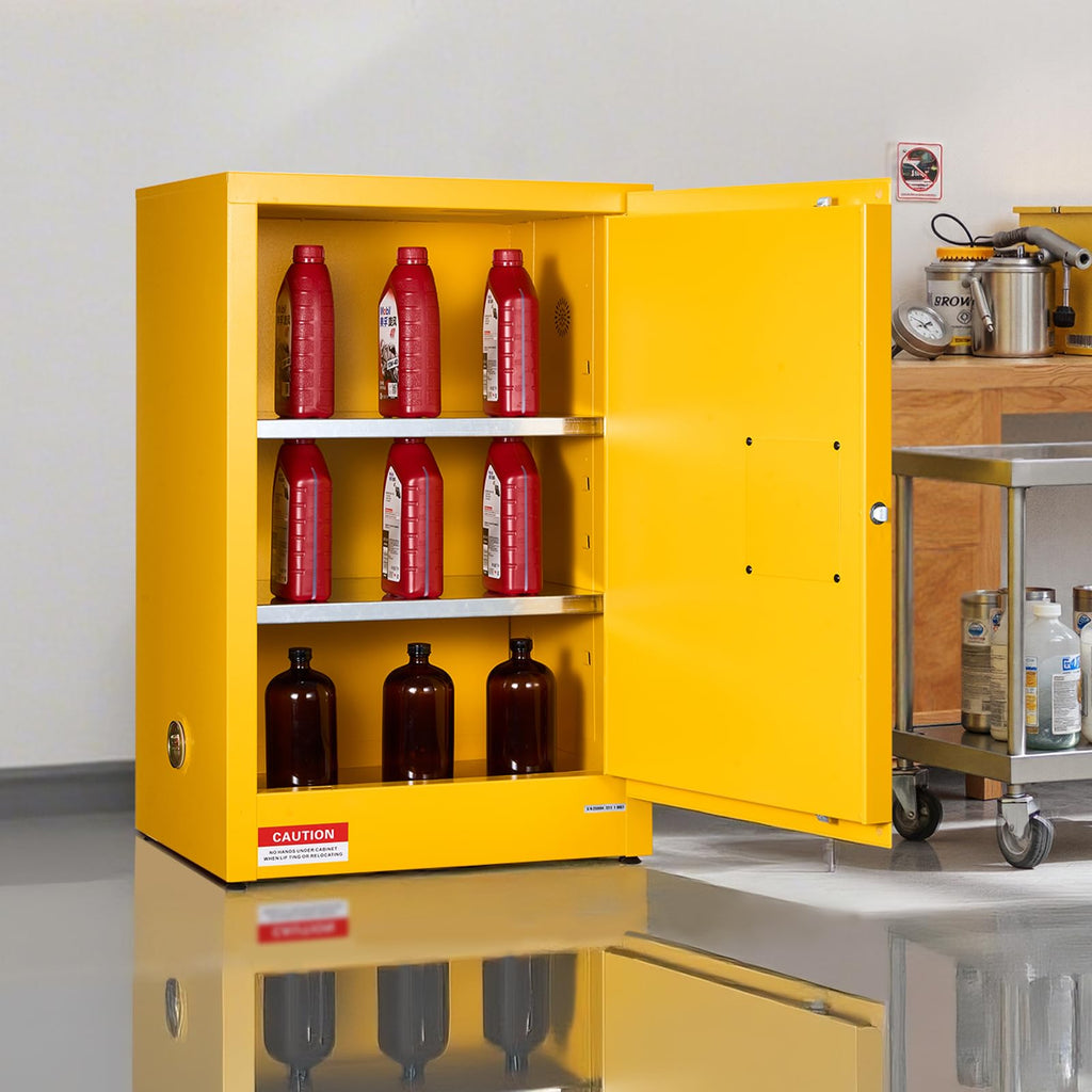 VEVOR Flammable Cabinet, 18" x 18" x 35", Yellow