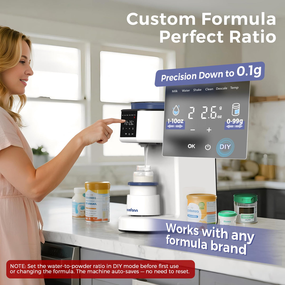 MOMFANN Auto Baby Formula Maker, Fast Formula Dispenser for Instantly Mix