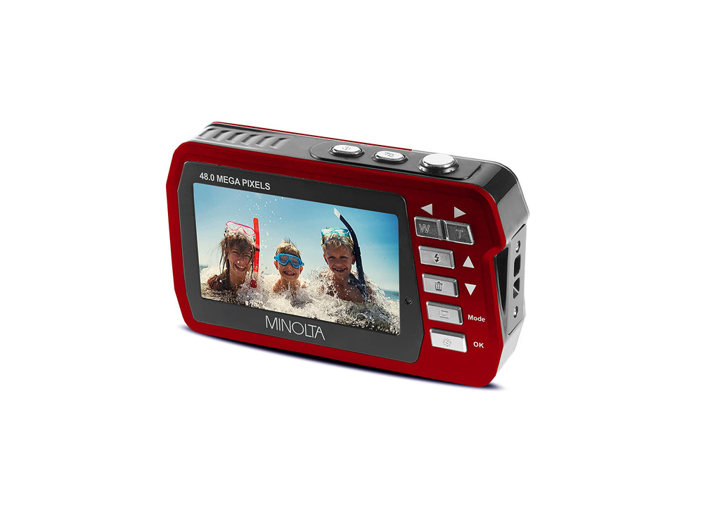 Minolta MN40WP 48MP QHD Dual LCD Screen Waterproof Camera, Blue