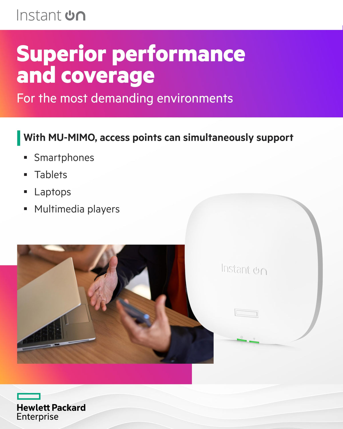 HPE Networking Instant On Access Point AP25 4x4 WiFi 6 Indoor Wireless Access Point | Power Source Not Included | US Model (R9B27A), Dual-Band