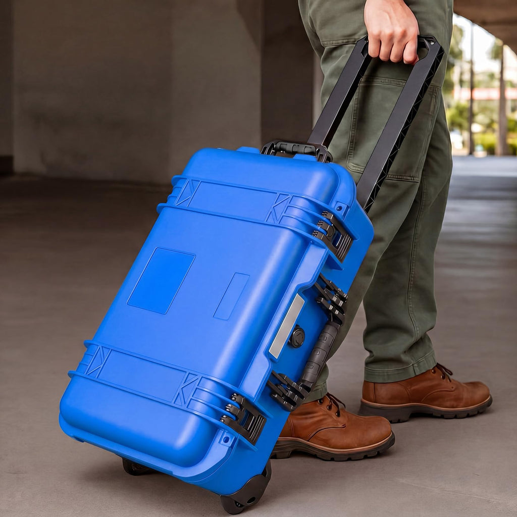 Relaxweex Rolling Camera Hard Case with 15 Padded Dividers & Wheels
