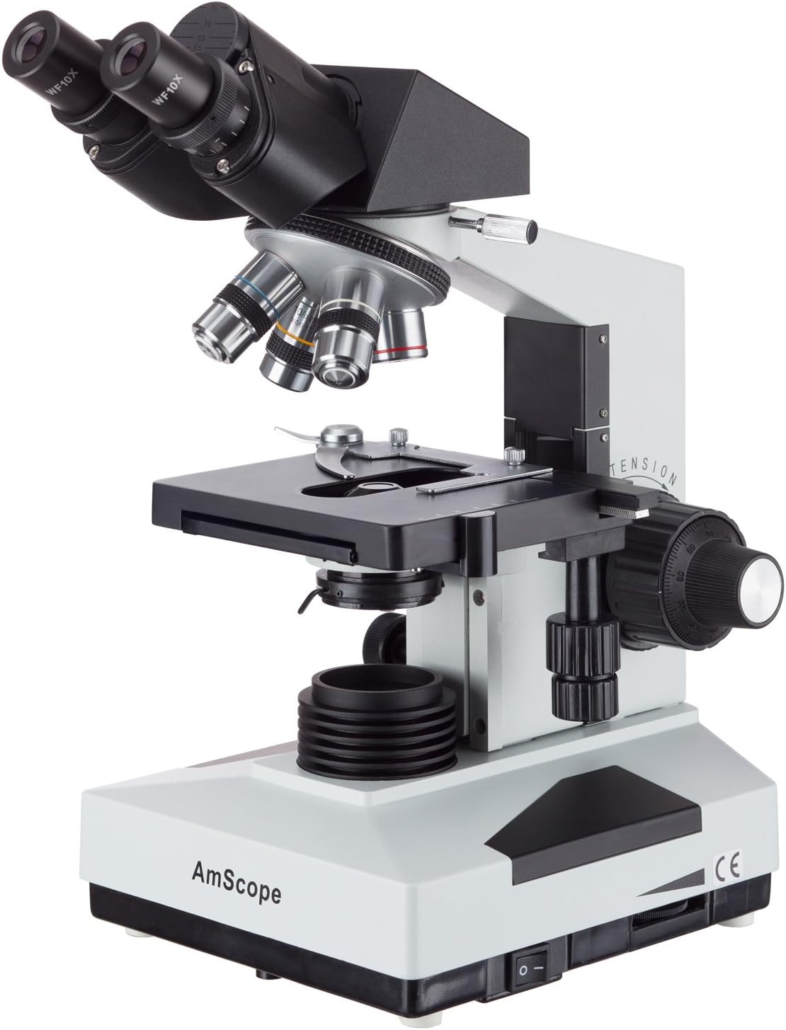 AmScope B490B Compound Binocular Microscope, Brightfield, White