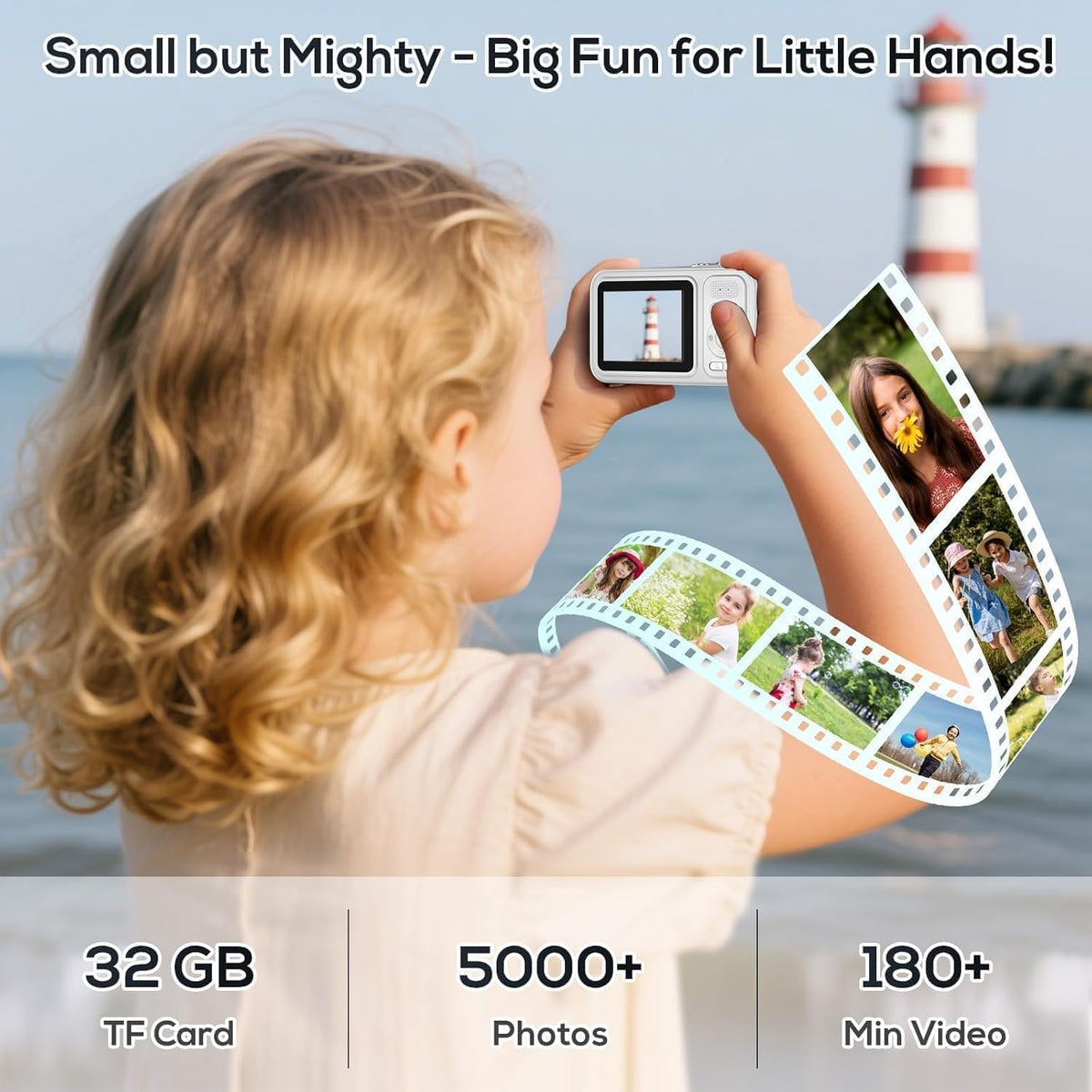 Digital Camera for Kids, 48MP FHD 1080P Point and Shoot Digital Cameras with 16X Zoom Anti-Shake