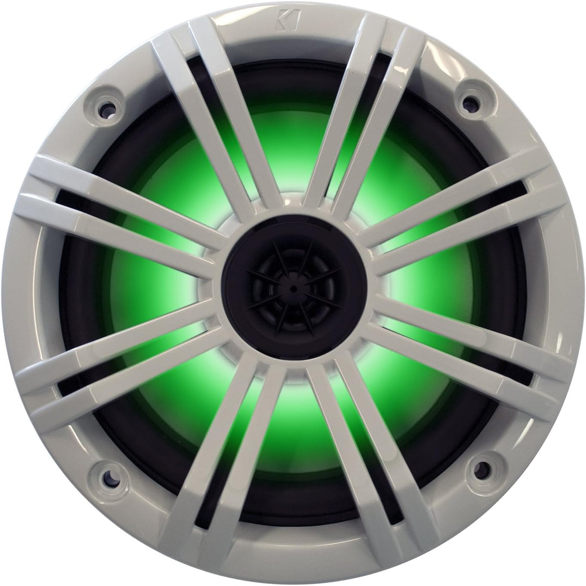 KICKER Marine Audio Bundle â (8) 6.5" White RGB LED 4-Ohm Coaxial Speakers (4 Pair) with 48KXMA800.8 800W 8-Channel Amplifier â OEM Replacement Boat System