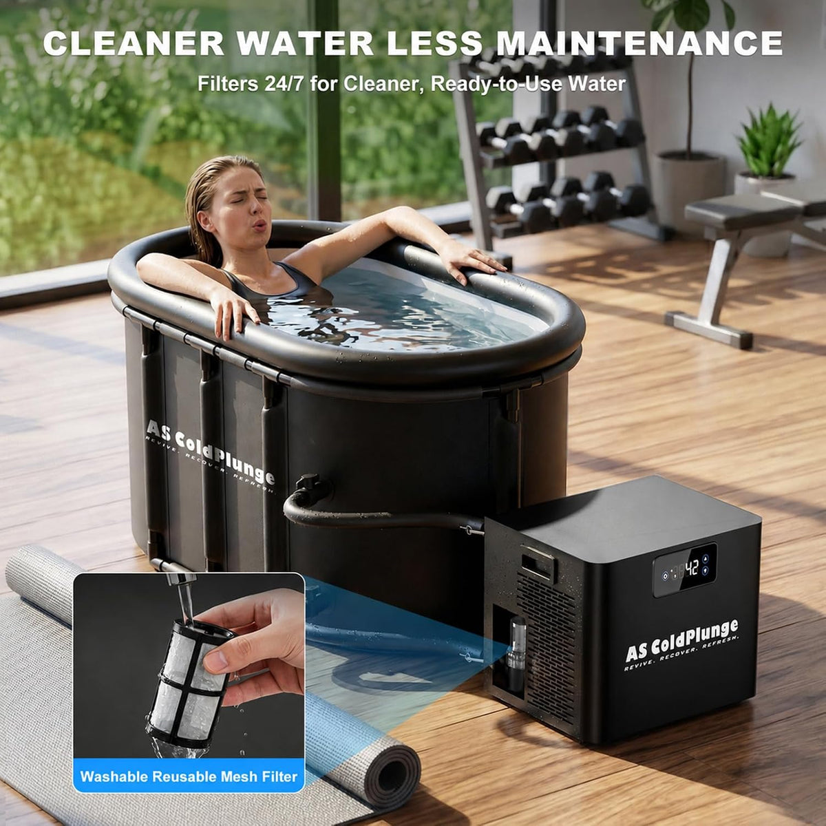 AS ColdPlunge 1/3HP Cold Plunge Chiller, Ice Bath Water Chiller for Any Tub