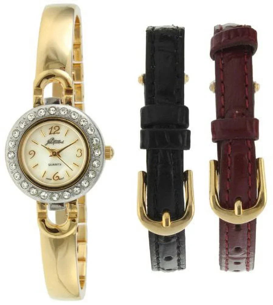 Set ST3 Watch Half Women's Bangle Gold-Tone Gift