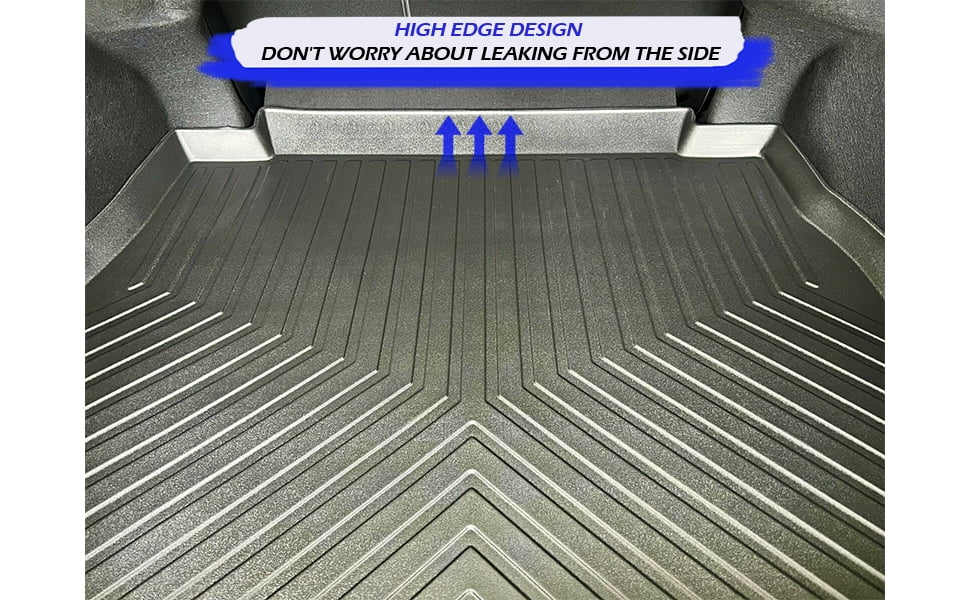 Eaccessories Ea Cargo Liner – Trunk Mat For Toyota Camry 2018-2024 – Weather-Resistant Trunk Mats For Cars With Raised Lip – Non-Slip Car Trunk Mat Rubber – Easy To Install – Laser Pre-Cut Design