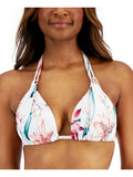 La WHITE Bikini Halter Flyaway CARIBBEAN Blanca US 4 CURRENT Printed Swim Top,