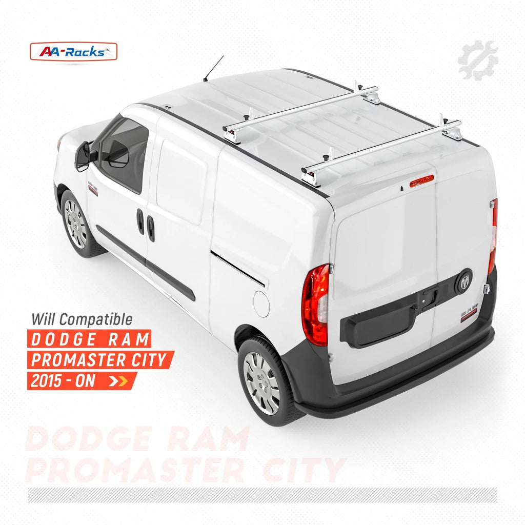 AX312-PR (50") White ProMaster AA-Racks Van City Aluminum w/ 2015-On Stopper 2 System RAM Ladder Roof Model Rack Bar