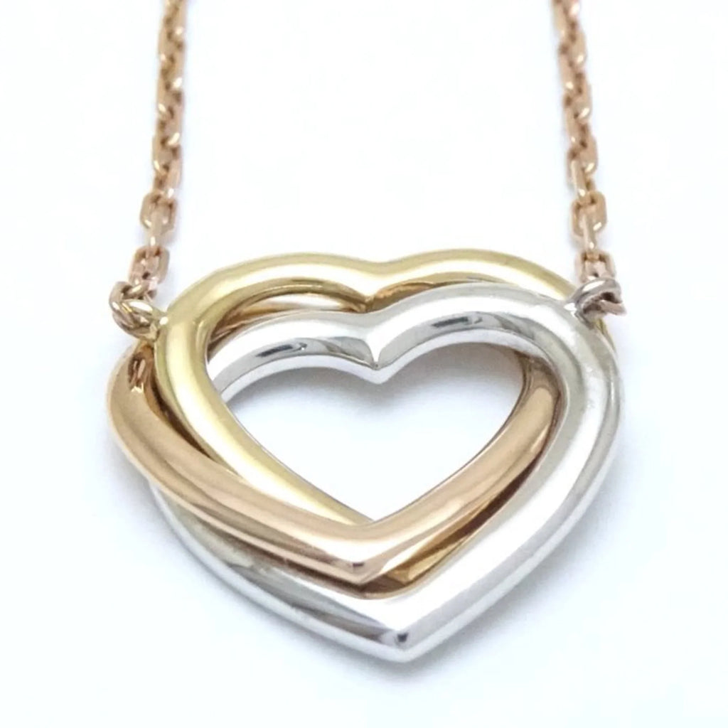 Pre-Loved Cartier Trinity Heart Necklace Diamond B7061200 K18 Three-Color Gold 291637 (Like New)