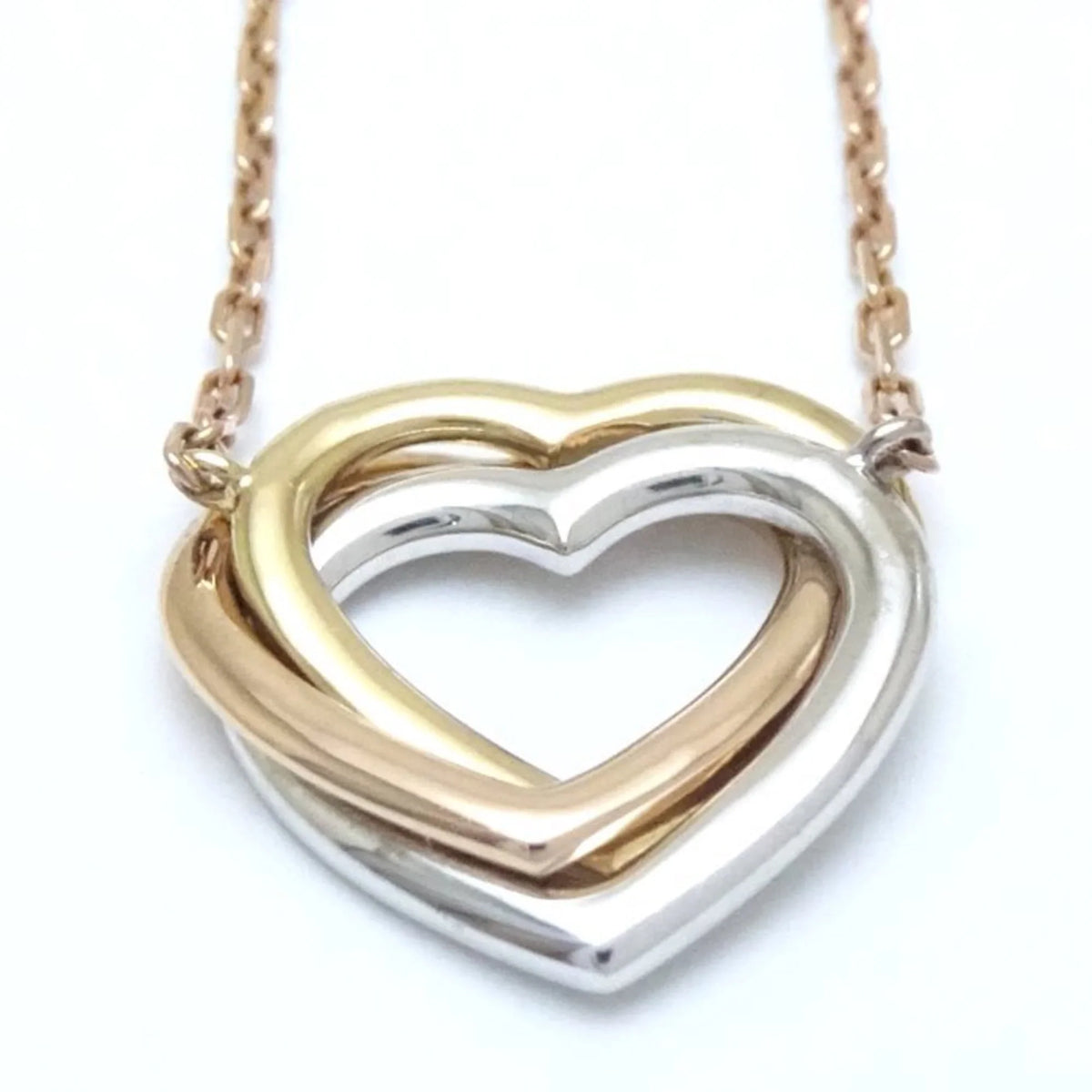 Pre-Loved Cartier Trinity Heart Necklace Diamond B7061200 K18 Three-Color Gold 291637 (Like New)