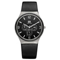 Danish Design Iq13Q994 Black Dial Titanium Leather Day/Date Quartz Men'S Watch
