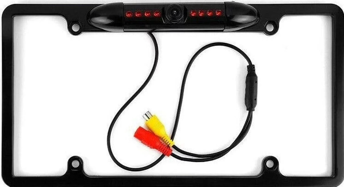 Car 170° License Plate Frame Rearview Reverse Backup Camera Night Vision Us Black