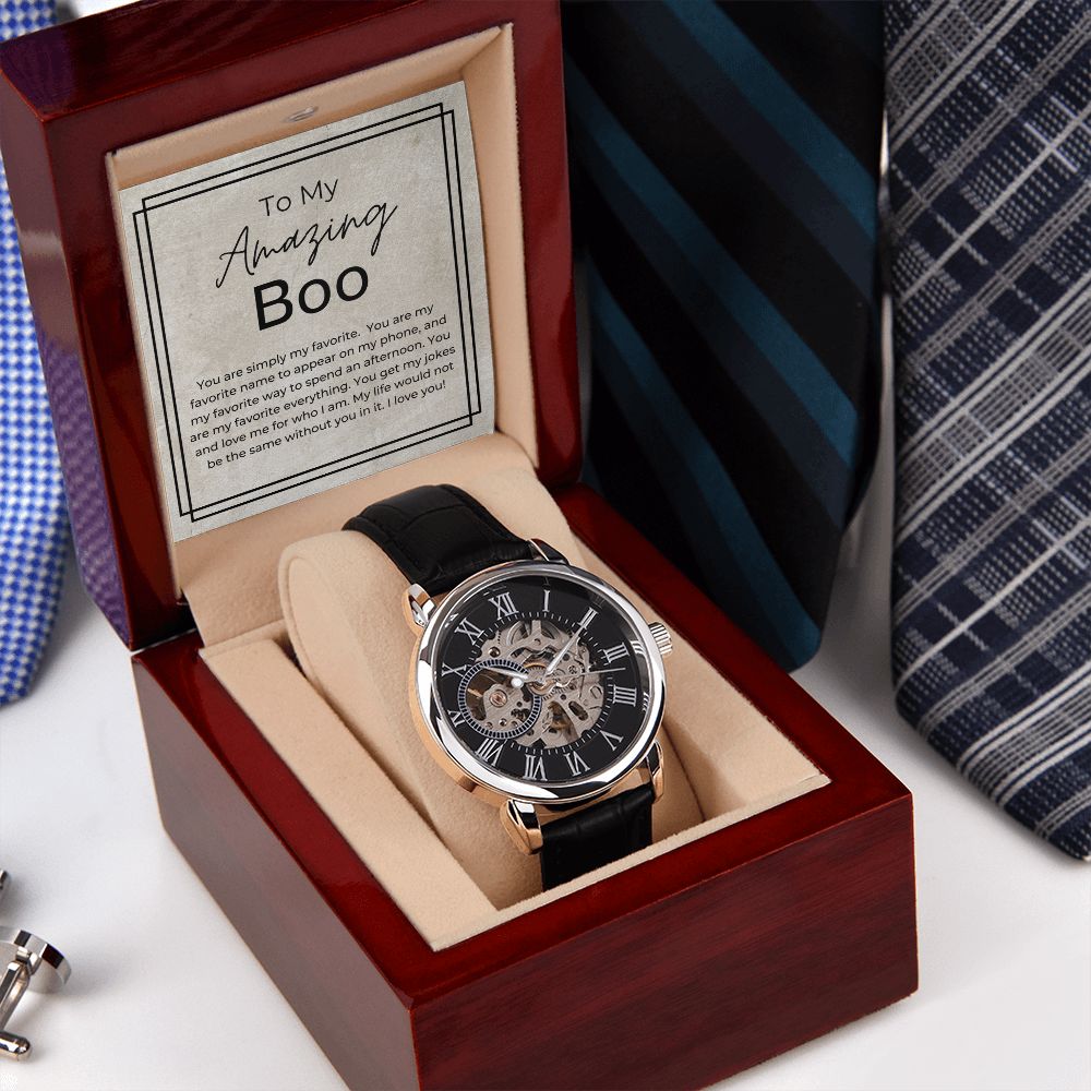 My Life Would Not Be The Same - Gift For Him - Men'S Openwork Watch + Watch Box