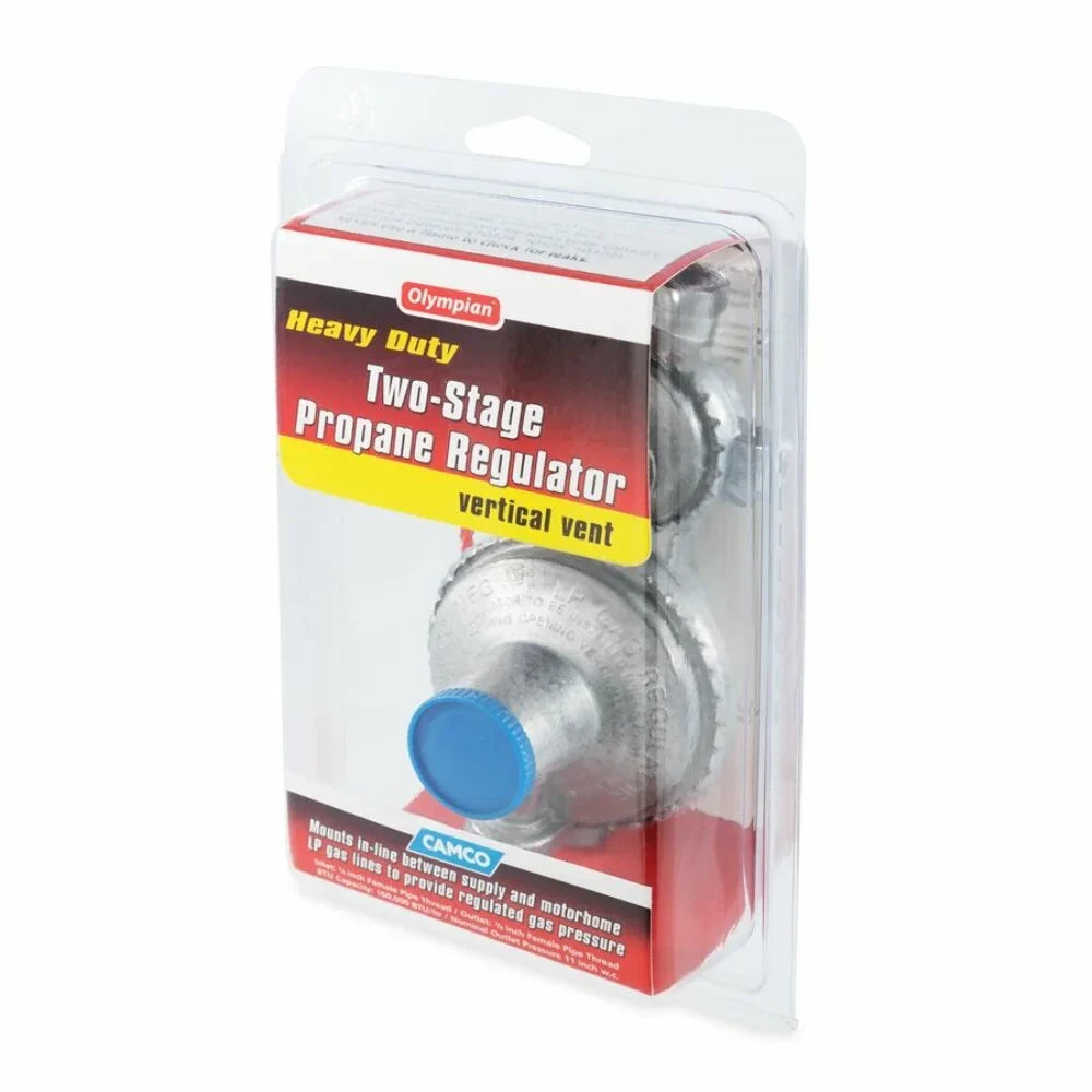 Camco Vertical 2-Stage Rv Propane Regulator - Silver (59313)