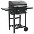Charcoal-Fueled Bbq Grill With Bottom Shelf Black
