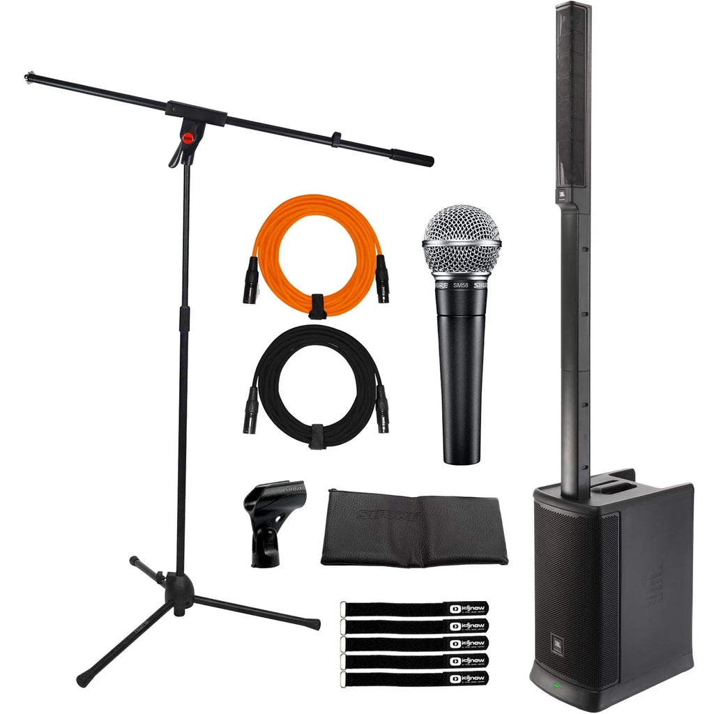 Microphone All-In-One Vocal with Column-Speaker Rechargeable Shure Package SM58 System Personal JBL EON Mk2 PA Professional ONE