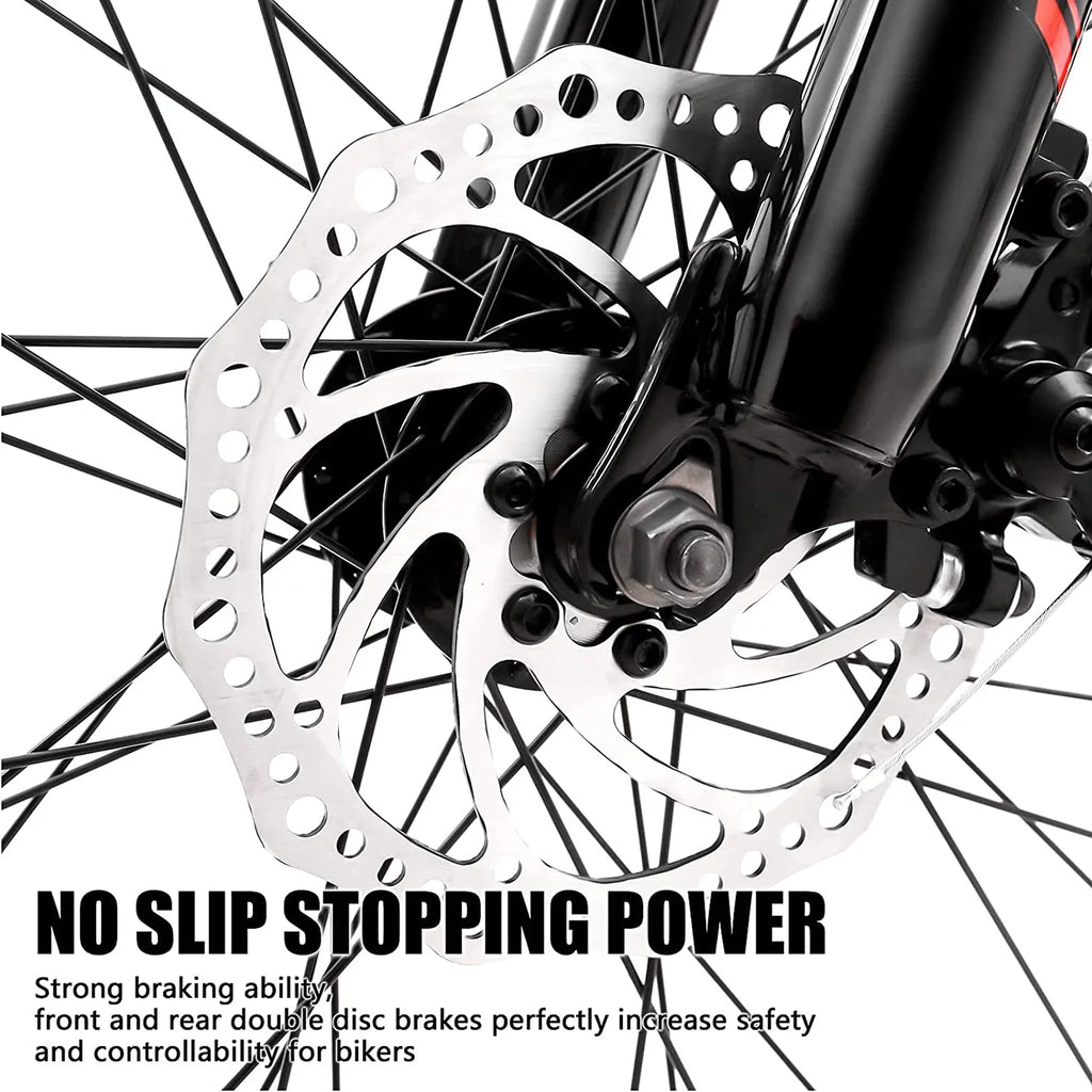 21 Dual Inches Disc BK2231YZ Brake Suspension Bicycle, Black, 26 MTB Mountain Folding Dual Bike Speed Bike