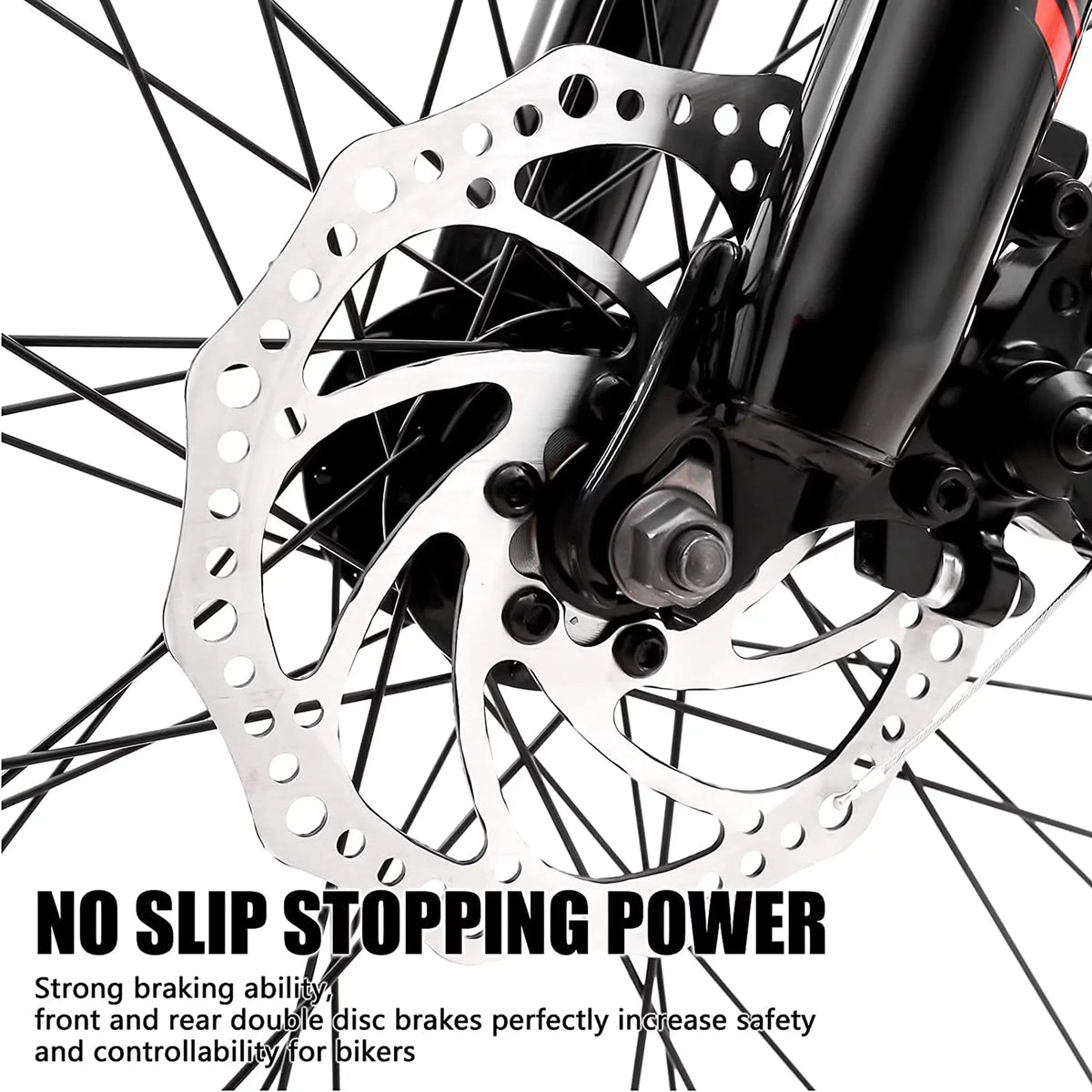 21 Dual Inches Disc BK2231YZ Brake Suspension Bicycle, Black, 26 MTB Mountain Folding Dual Bike Speed Bike