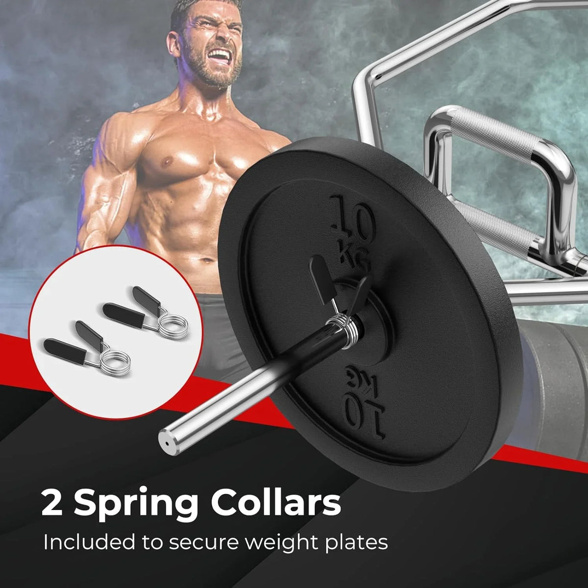 Hex Bar Folding 800Lbs Power Shrugs Hex Weight Squats, Bar Deadlifts, For Olympic Lifting Weight Two-Handle, Finish Trap Bar With Deadlift Capacity Chrome 56" Pulls, Bar,