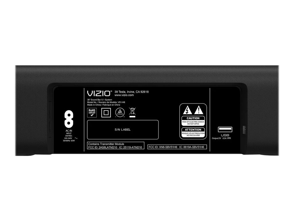 '- theater bar - home wireless Bluetooth 5.1-channel system V51-H6 - - - - V-Series sound for VIZIO
