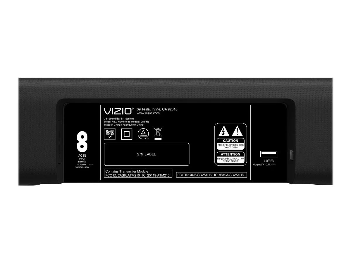 '- theater bar - home wireless Bluetooth 5.1-channel system V51-H6 - - - - V-Series sound for VIZIO