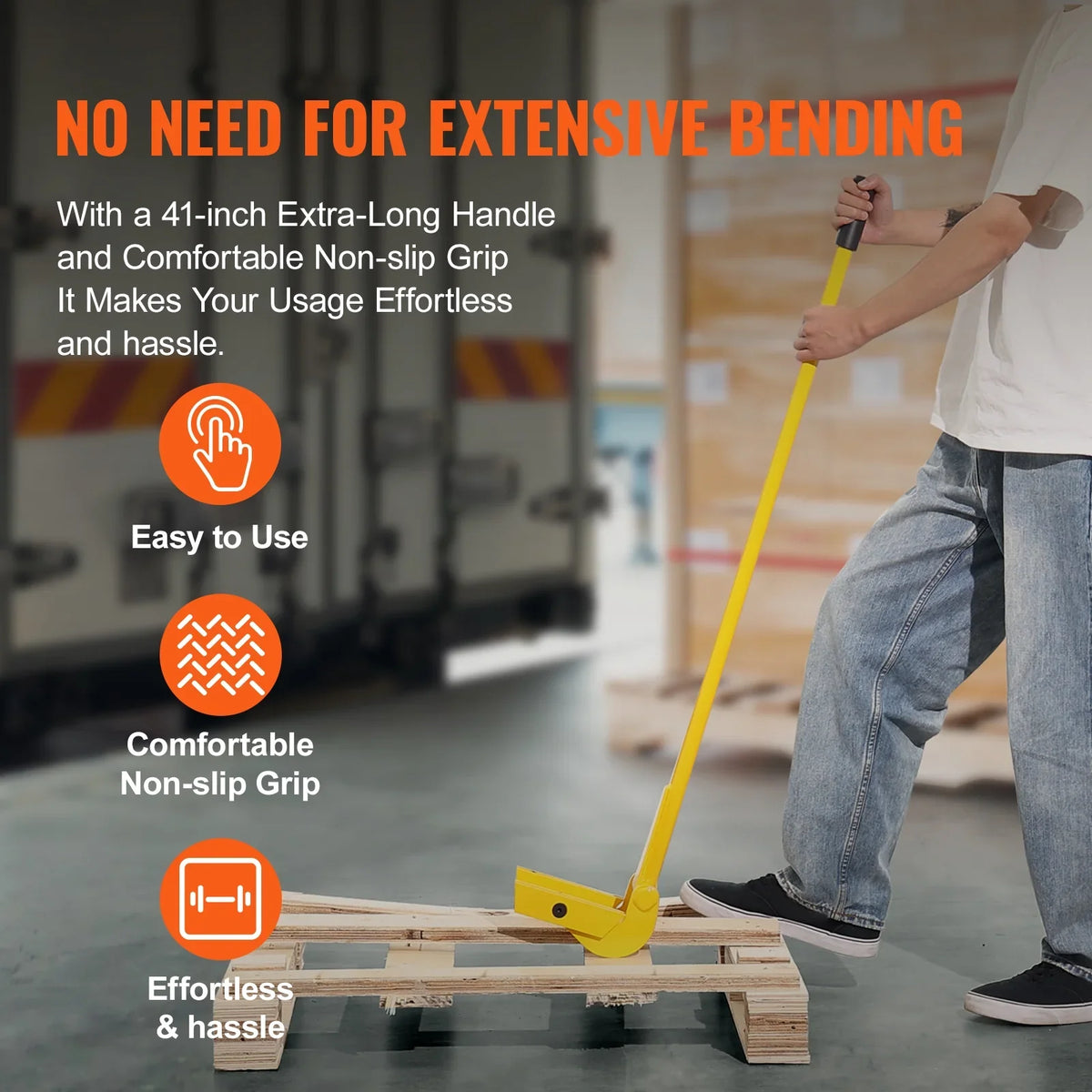 41-Inch Handle BENTISM Pallet Wrecker Tool Deck Pallet Bar lbs Pry 2000 Buster