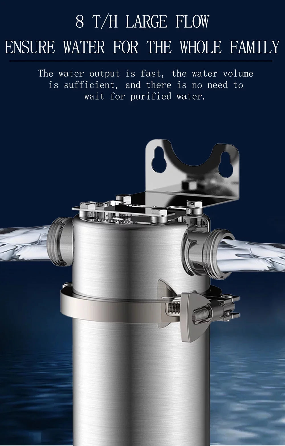 Front Stainless NPT Steel Whole 1 inch inch House TECHTONGDA 8000L/h for 304 liquid liquid Filter Purification 10 Housing Filter