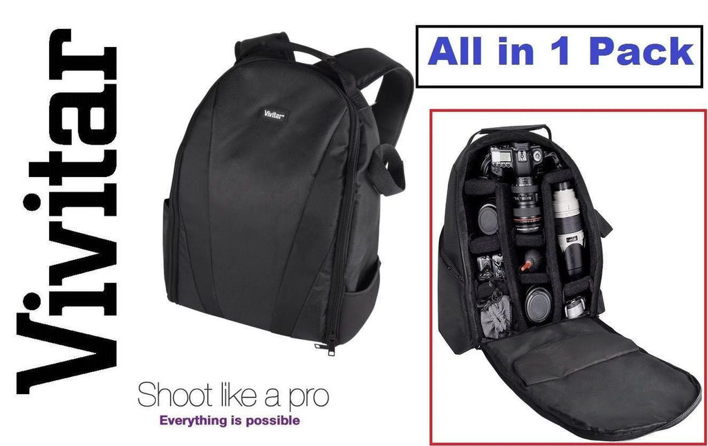 For D5600 Nikon Case D7500 Backpack Deluxe Bag Case Pro D500 Camera Vivitar