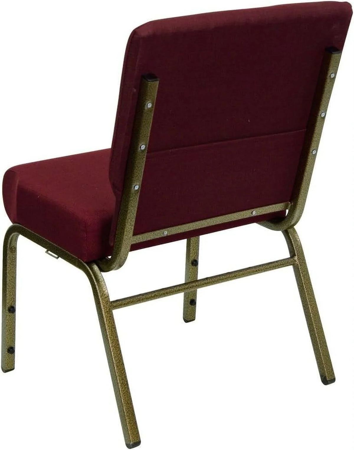 Hercules Series 21''W Stacking Church Chair In Burgundy Fabric - Vein Frame