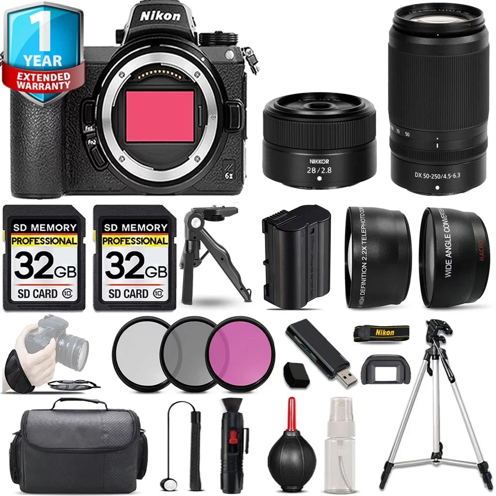 Filter 64GB 50-250mm Camera Lens with + + f/2.8 + Nikon II Lens Set Z6 PC 28mm Mirrorless f/4.5-6.3 VR 3 Handbag +