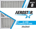 Aerostar 20X20X5 Merv 8, Carrier Replacement Pleated Air Filter, 20X20X5, Box Of 2