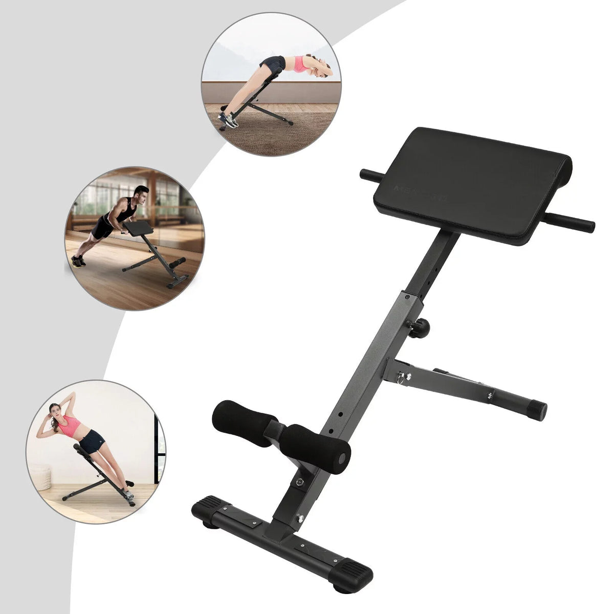 5-Level Bench Roman Home 330 Machine Adjustable Gym Chair up Sit Extension for lbs Black Workouts