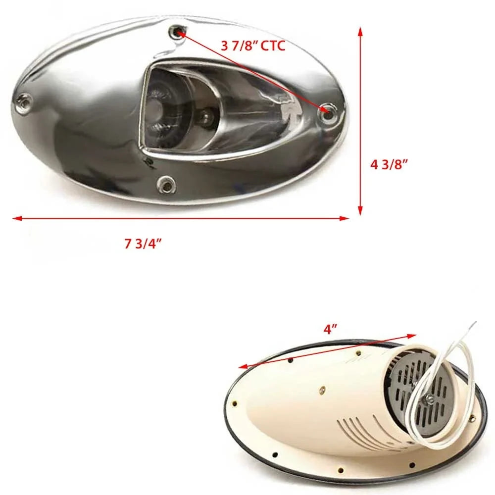Lights 86204-7 Boat | (Pair) White Docking 7W Aqua Signal Hull Bow 12V