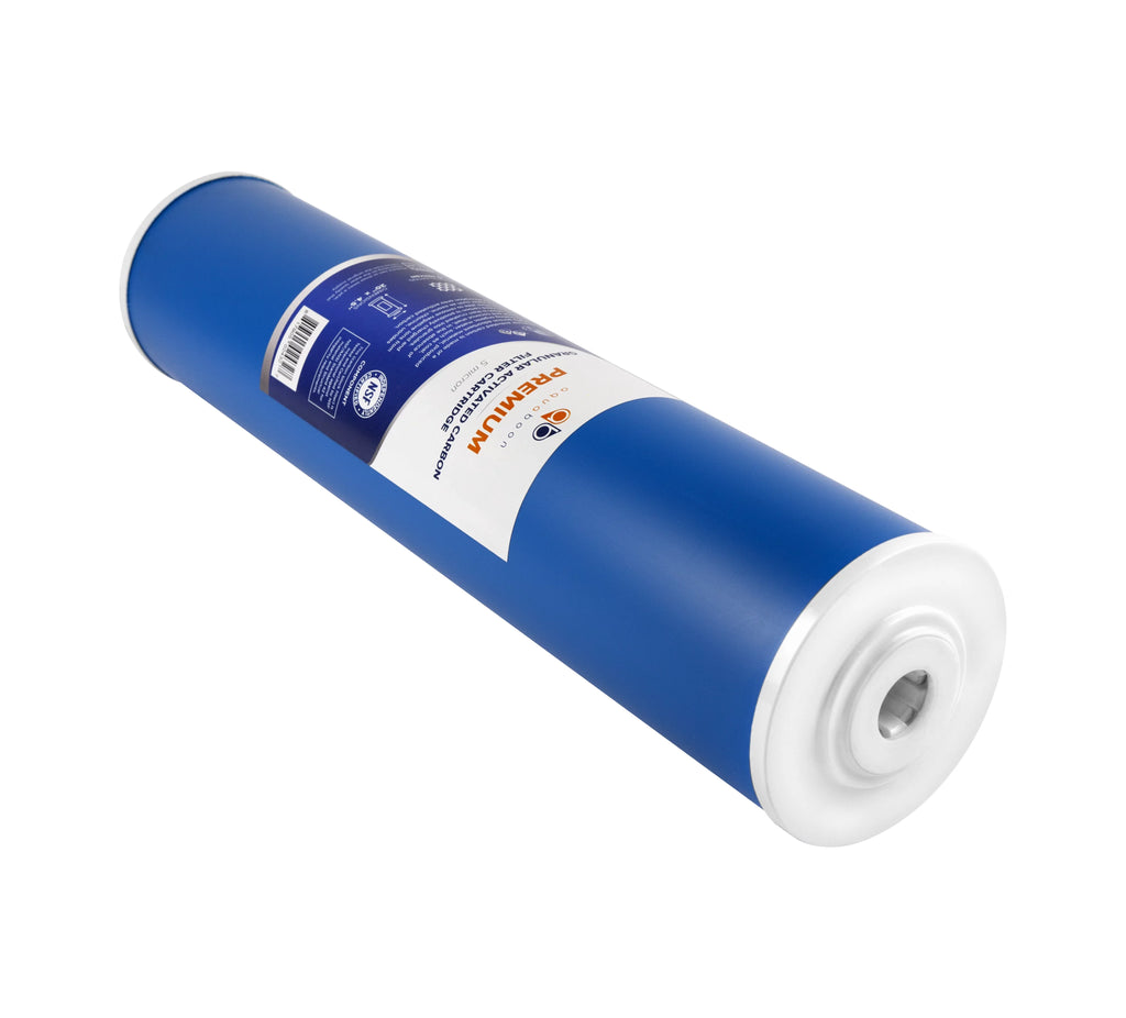 Aquaboon 5 Micron Big Cerulean 20" X 4.5" Gac, Cto Carbon Block & Sediment Replacement Filter Cartridges Set | 1 Set, 3 Packs Ep20-Bb, 2C-20Bb, 155358-43, Dgd-5005-20