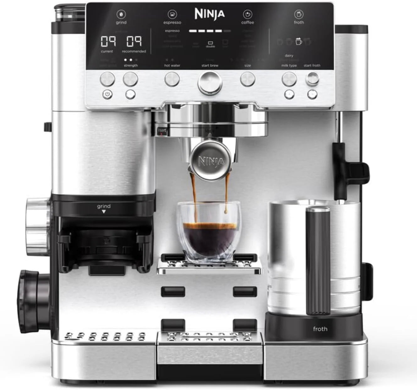 Ninja Luxe Premier Ekspres Do Kawy 3 W 1, Latte, Cappuccino, Cold Brew, Espresso, Wbudowany Młynek I Spieniacz Do Mleka, Łatwy W Obsłudze, 4 Automatyc