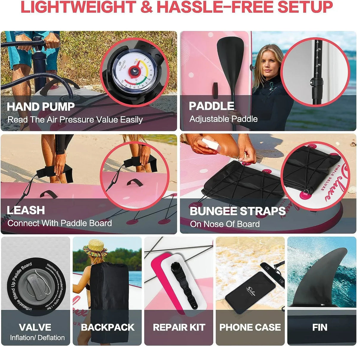 '- Paddle Stand Unleash liquid Premium - fun Up Inflatable 25.57 on Board this the board! ultimate paddle Pink with