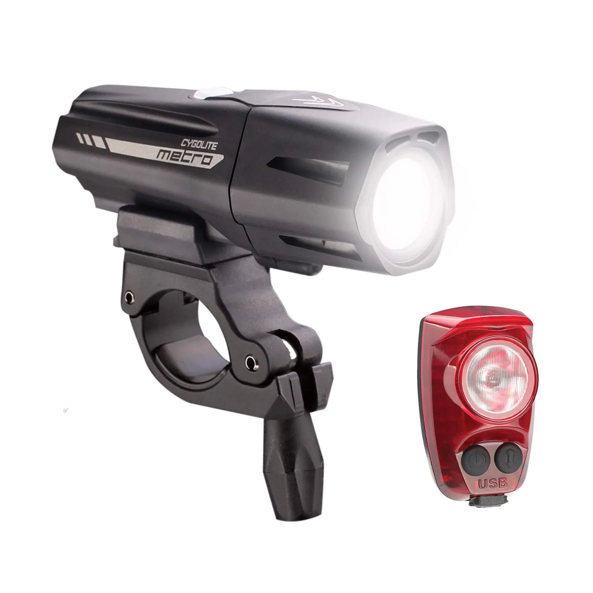 Cygolite Metro Plus 800 Headlight & Hotshot Pro 150 Taillight Usb Combo Set