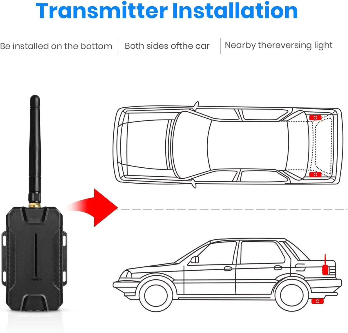 Monitor Mirror (T1400U) OEM Backup Kit for Wiring View Wireless Look Rear Camera Installation Trucks, No Auto-Vox