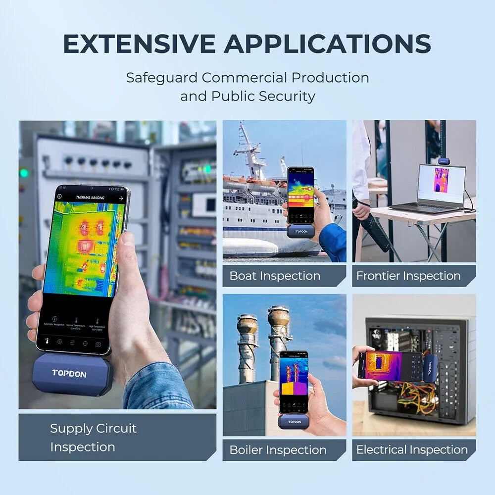Imaging TC001 Thermal Camera Smartphones, 256x192 Thermal High Resolution & TOPDON for IR Imager PC Tablets