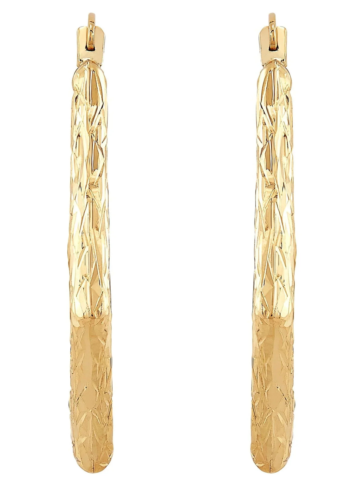 Knife Hollow Edge 10K Fine Hoops Brilliance Jewelry Gold Earrings Round Yellow