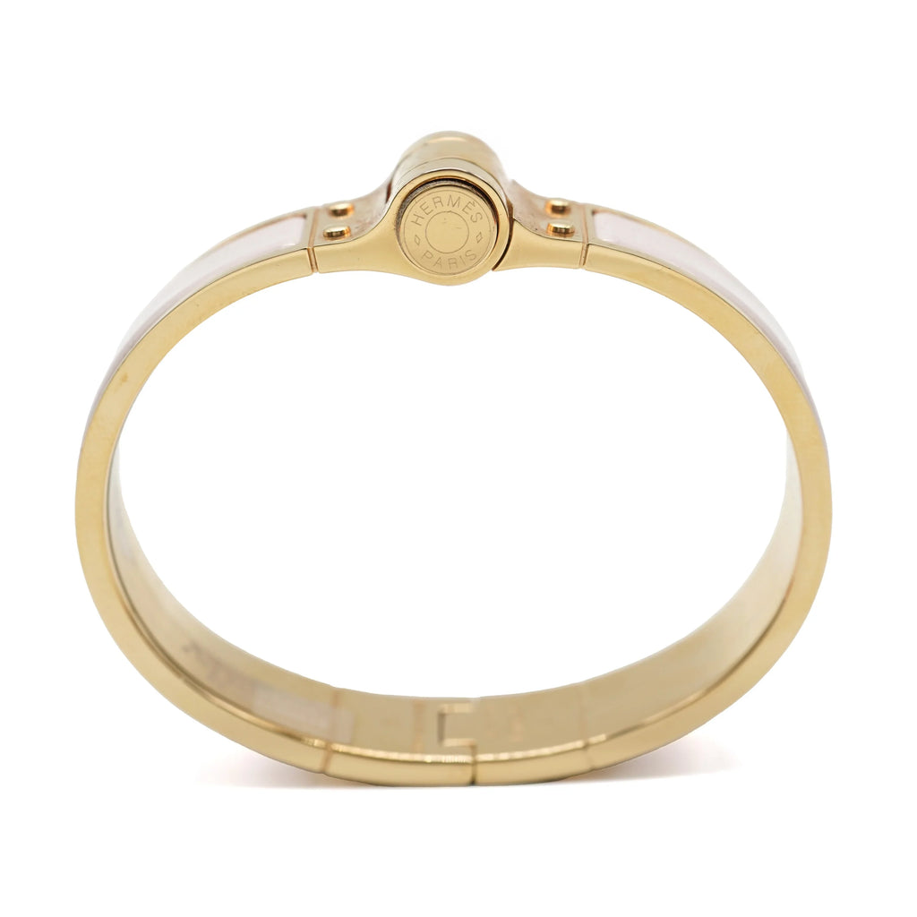 Hermes Charniere Uni Narrow Hinged Bracelet In Rose Candeur Second-Hand