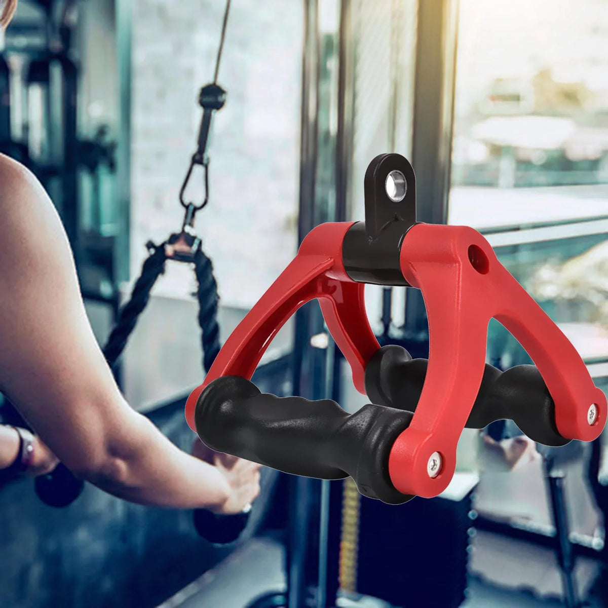 D Row Home Handle 661 Machine Attachment Two Training Fitness, ,Gym Pull Cable ,Back Bar for Red Rowing Down Attachment Tricep Bearing Rope
