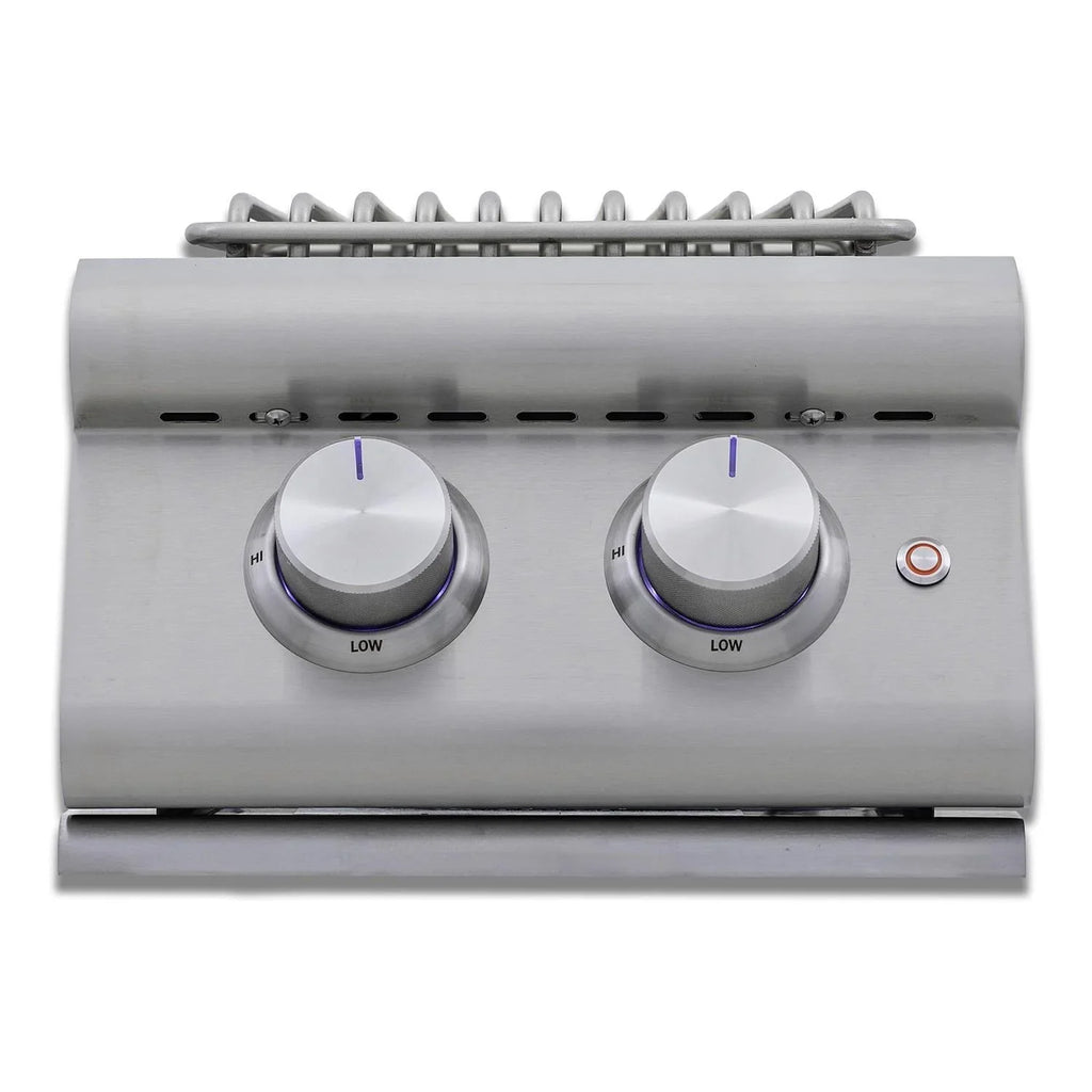 '- Burner Side BLZ-SB2-LTE3-NG Lid Blaze Natural Double Gas W/ Stainless Steel LTE+ Premium