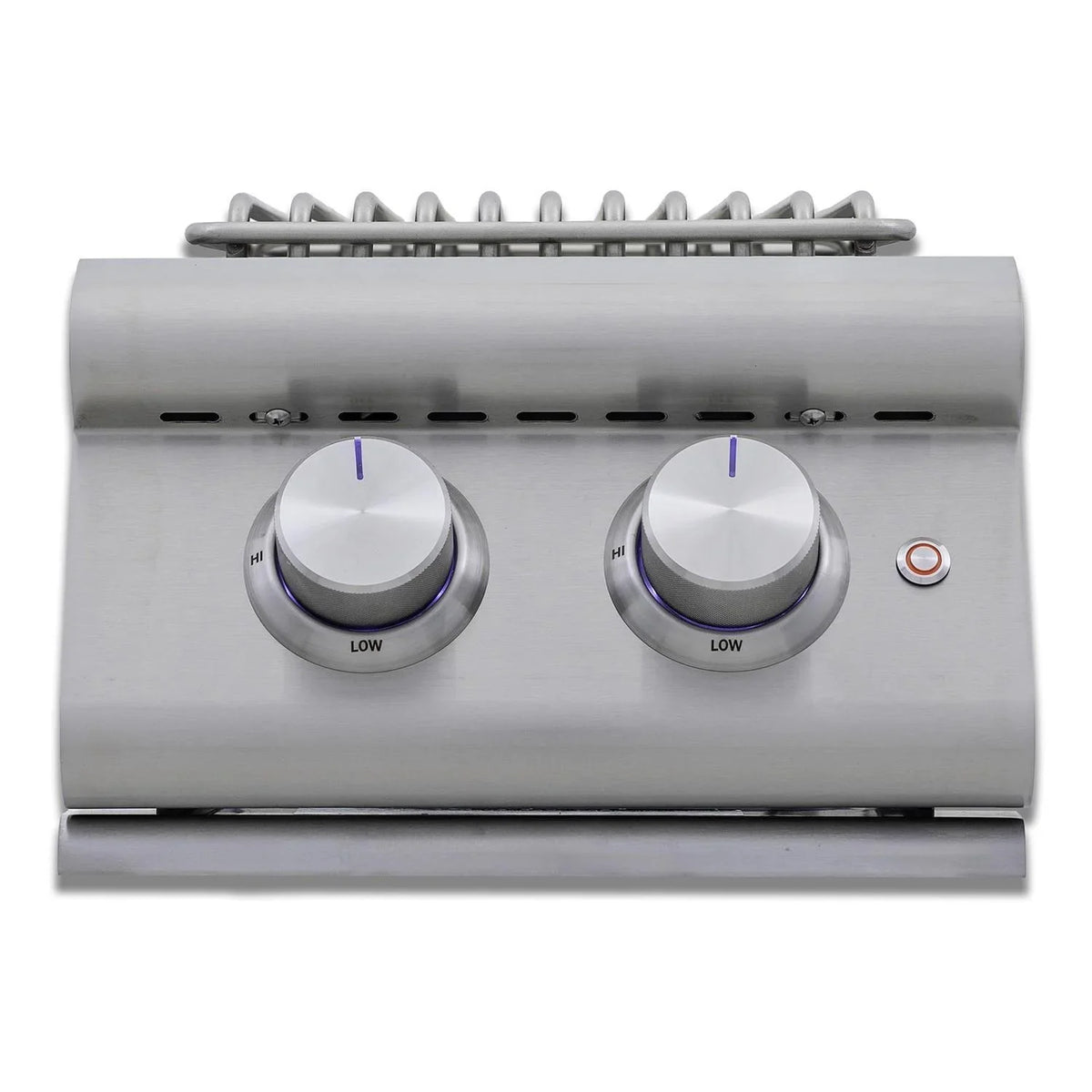 '- Burner Side BLZ-SB2-LTE3-NG Lid Blaze Natural Double Gas W/ Stainless Steel LTE+ Premium